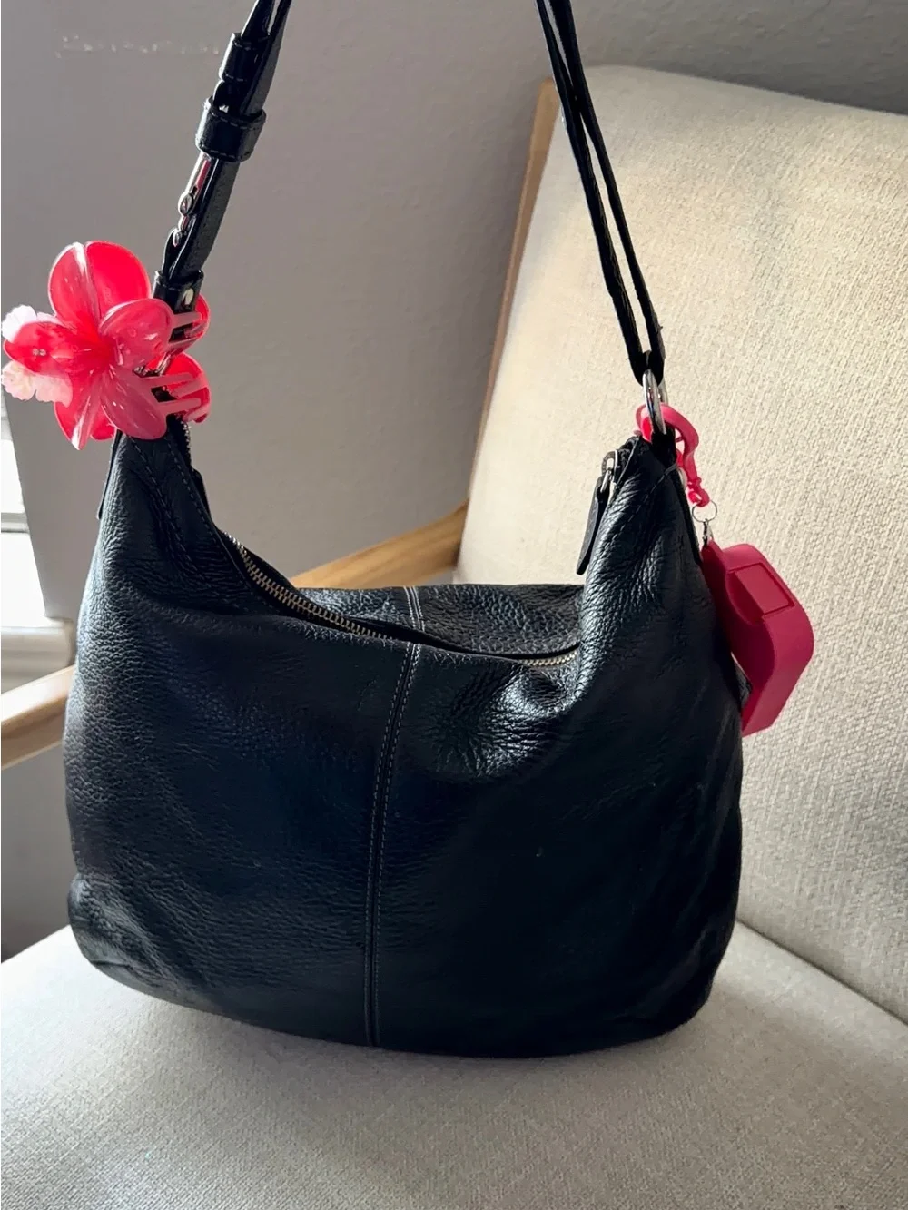 Coach black leather